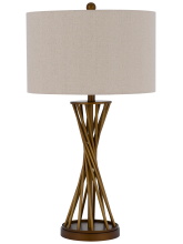 CAL Lighting BO-3212TB - 150W 3 way Urban metal table lamp with hardback drum fabric shade