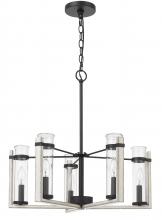 CAL Lighting FX-3751-5 - 60Wx 5 Olivette metal chandelier with glass shade