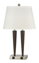 CAL Lighting LA-2025DK-2RBW - 26" Tall Resin and Metal Desk Lamp in Espresso/Brushed Steel Finish