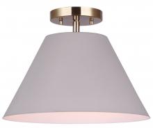 Canarm ISF1076A01MGG - TALIA, ISF1076A01MGG, Matte Grey and Gold, 1 Lt Semi-Flush, Metal Shade, 60W Type A