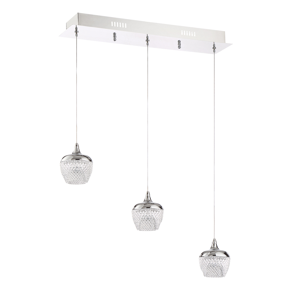 ARIKA series 15 Watt Black Stainless Integrated LED 3-Light Pendant Bar