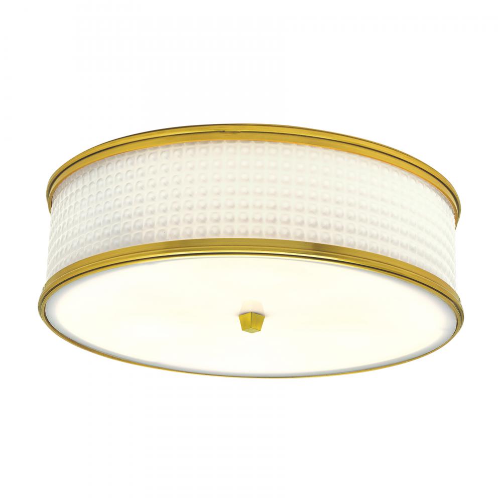 Prism 16.75'' Wide 3-Light Flush Mount - Satin Brass