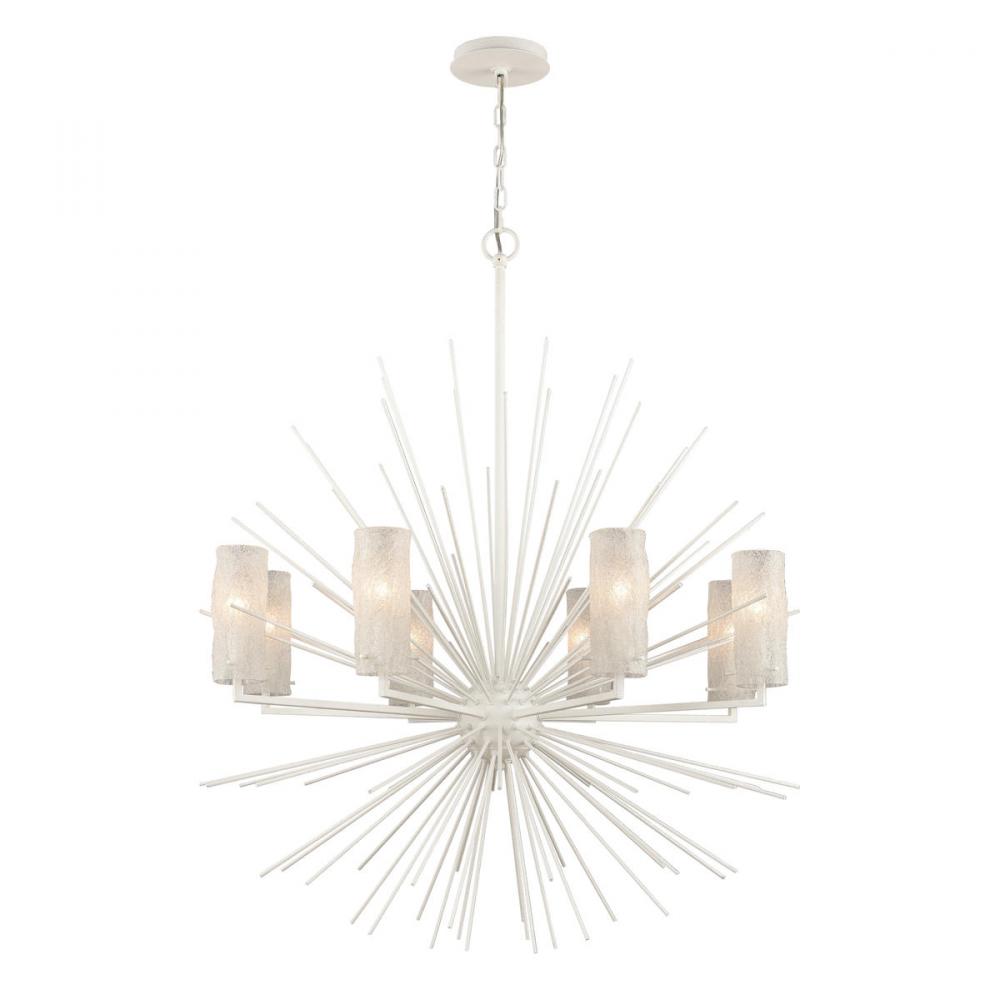 Sea Urchin 34'' Wide 8-Light Chandelier - White Coral