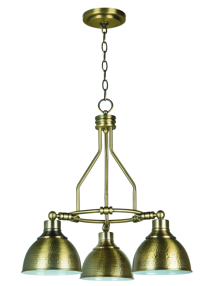 Timarron 3 Light Down Chandelier in Legacy Brass