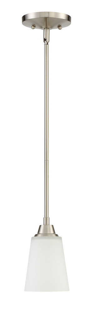 Grace 1 Light Mini Pendant in Brushed Polished Nickel