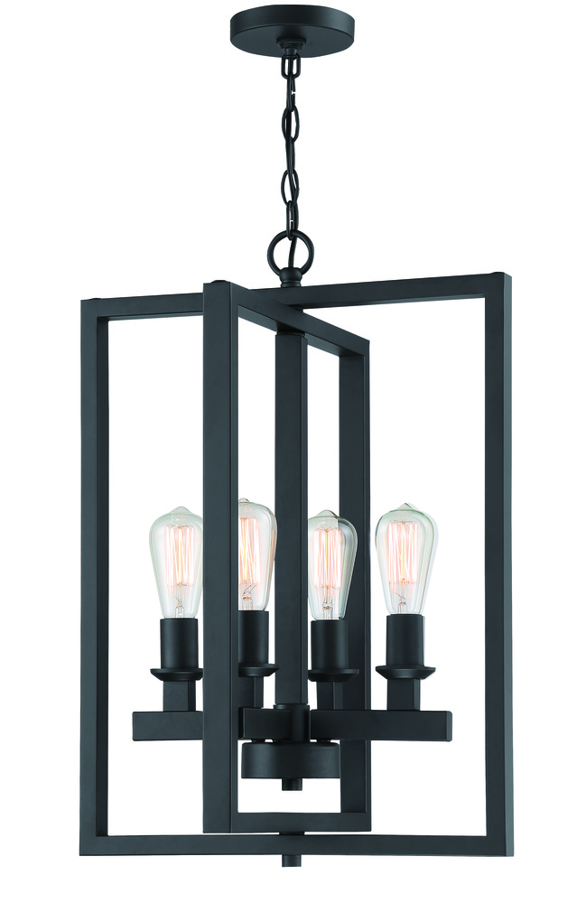 Chicago 4 Light Foyer in Flat Black