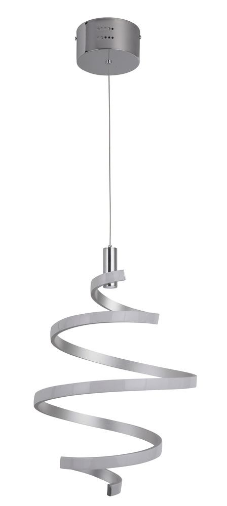 13.5" 1 Light LED Mini Pendant in Matte Silver/Chrome