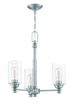 Craftmade 49823-BNK-C - Dardyn 3 Light Chandelier in Brushed Polished Nickel (Clear Glass)