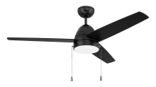 Craftmade CZY52FB3 - Cozy 52" 3-Blade Ceiling Fan w/ Pull Chain in Flat Black w/ Flat Black Blades