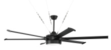 Craftmade PRT78FB6 - Prost 78" 6-Blade Indoor/Outdoor (Damp) Ceiling Fan in Flat Black w/ Flat Black Blades